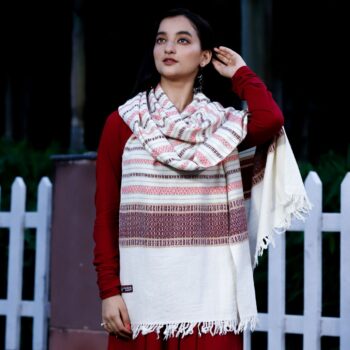 Stole-Pure-Marino-Kumaon-Pattern-Stripe-white