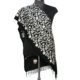 Stole Black with White Embroidery Pure Merino Wool